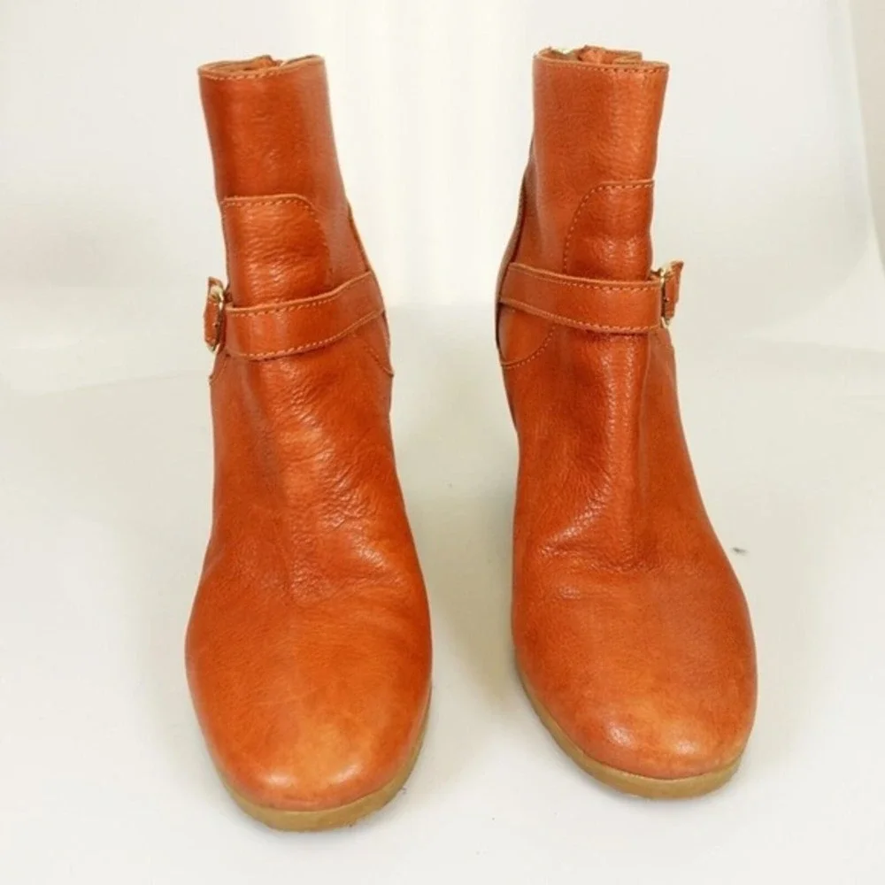 Y2K J Crew Womens Wedge Boots‎ 8.5 Brown Western Boho Indie Leather Booties